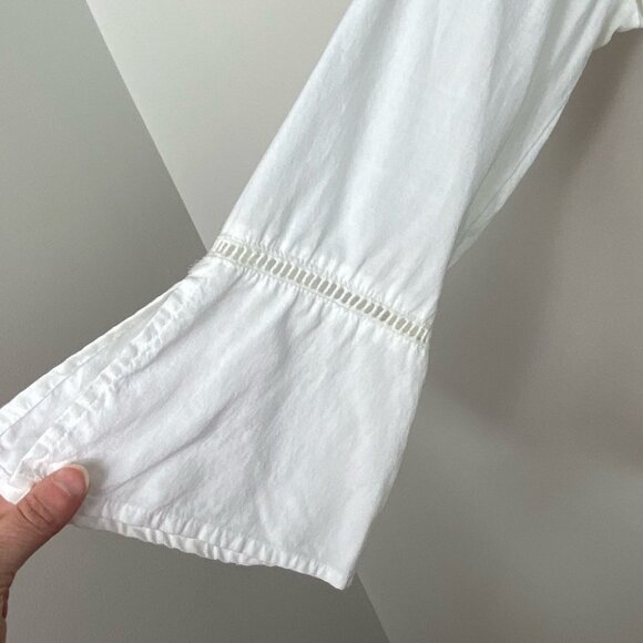 Anthropologie Cloth and Stone White Ladder Lace‎ Blouse Size Small Eyelet Top S - Picture 5 of 10